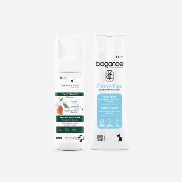 Pack Peaux Grasses pour Chien by Biogance – Soins naturels régulateurs de sébum